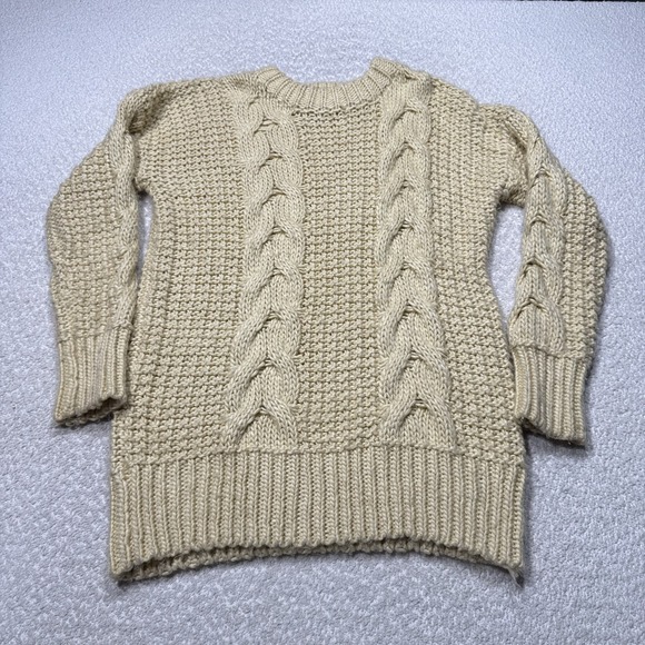 UNIF Urban Outfitters Sweater Womens Medium Cream Cable Knit Pullover Oversized - Picture 1 of 9